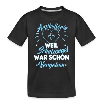 Arzthelferin MFA Krankenschwester Pflegekraft crna - Kinder Premium Bio T-Shirt - Schwarz - Vorne