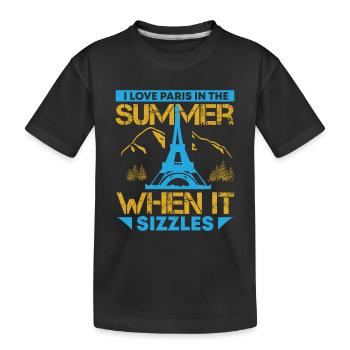 J’AIME PARIS EN ÉTÉ QUAND ÇA GRÉSILLE - T-shirt bio Premium Enfant - noir - Devant