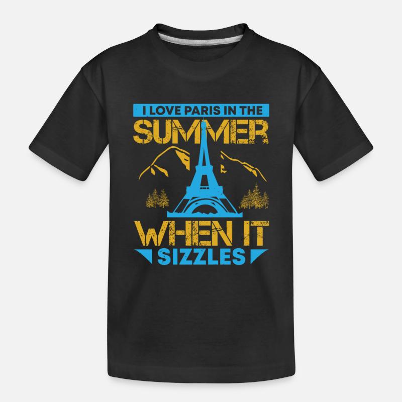 J’AIME PARIS EN ÉTÉ QUAND ÇA GRÉSILLE - T-shirt bio Premium Enfant - noir
