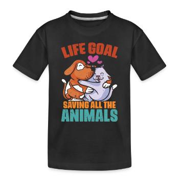 Vintage Life Goal Sauvez tous les animaux pour Vet Med - T-shirt bio Premium Enfant - noir - Devant