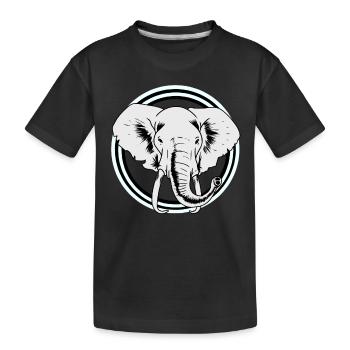 Eléphant Afrique Eléphants Faune Zoo Pachydermes - T-shirt bio Premium Enfant - noir - Devant