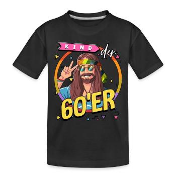 Kind der 60er Jahre Mann Kostüm - Kinder Premium Bio T-Shirt - Schwarz - Vorne