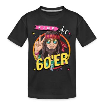 Kind der 60er Jahre Mann Kostüm - Kinder Premium Bio T-Shirt - Schwarz - Vorne