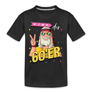 Kind der 60er Jahre Alter Mann Kostüm - Kinder Premium Bio T-Shirt - Schwarz - Vorne