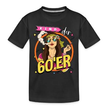 Kind der 60er Jahre Frau Kostüm - Kinder Premium Bio T-Shirt - Schwarz - Vorne