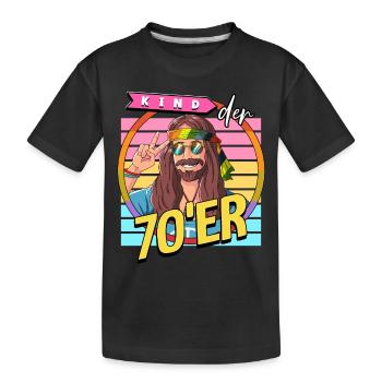 Kind der 70er Jahre Mann Kostüm - Kinder Premium Bio T-Shirt - Schwarz - Vorne