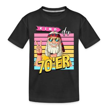 Kind der 70er Jahre Alter Mann Kostüm - Kinder Premium Bio T-Shirt - Schwarz - Vorne