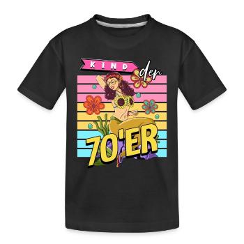 Kind der 70er Jahre Meerjungfrau Kostüm - Kinder Premium Bio T-Shirt - Schwarz - Vorne