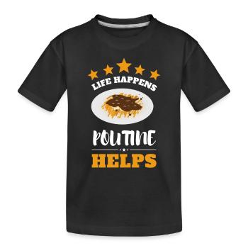 Cheese Curds Gravy Mix Canada Poutine - T-shirt bio Premium Enfant - noir - Devant