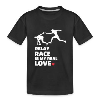 Ich Liebe Staffelläufe - Kinder Premium Bio T-Shirt - Schwarz - Vorne