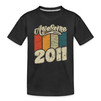 2011 Geburtstag Awesome since Retro - Kinder Premium Bio T-Shirt - Schwarz - Vorne