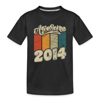 2014 Geburtstag Awesome since Retro - Kinder Premium Bio T-Shirt - Schwarz - Vorne