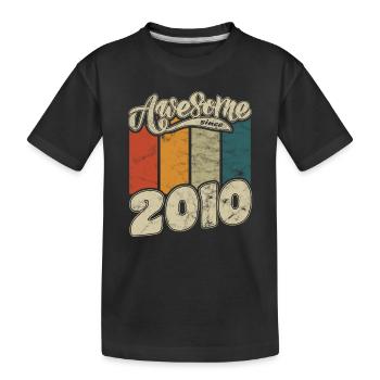 2010 Birthday Awesome since Retro - Kids' Premium Organic T-Shirt - black - Front