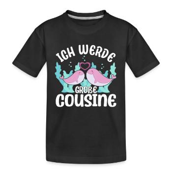 Große Cousine verkünden Wale Bald Große Cousine - Kinder Premium Bio T-Shirt - Schwarz - Vorne