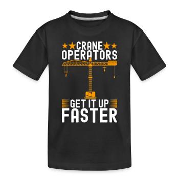 Kranführer Kranfahrer - Kinder Premium Bio T-Shirt - Schwarz - Vorne