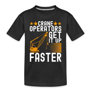 Kranführer Kranfahrer - Kinder Premium Bio T-Shirt - Schwarz - Vorne
