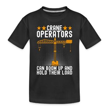 Kranführer Kranfahrer - Kinder Premium Bio T-Shirt - Schwarz - Vorne