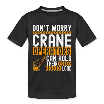 Kranführer Kranfahrer - Kinder Premium Bio T-Shirt - Schwarz - Vorne
