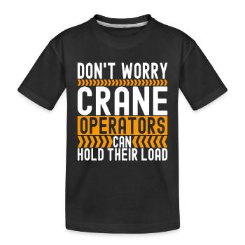 Kranführer Kranfahrer - Kinder Premium Bio T-Shirt - Schwarz - Vorne