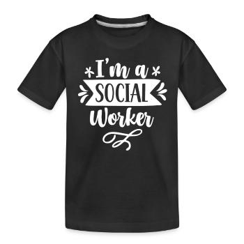 Je suis un travailleur social qui forme un travailleur social - T-shirt bio Premium Enfant - noir - Devant