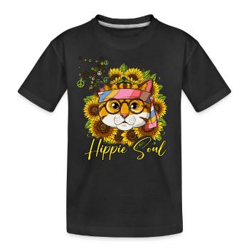 60s 70s Costume Hippie Soul - Kids' Premium Organic T-Shirt - black - Front