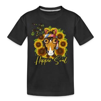 60s 70s Costume Hippie Soul - T-shirt bio Premium Enfant - noir - Devant