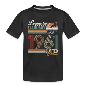 Birthday Gift January 1961 Limited Edition - Kids' Premium Organic T-Shirt - black - Front