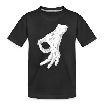 Gotcha, Reingeschaut - Fingerkreis Kreisspiel - Kinder Premium Bio T-Shirt - Schwarz - Vorne