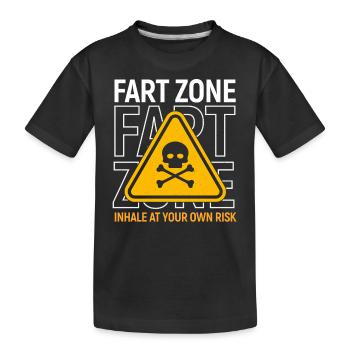 Furzzone - Lustiges Fart Zone Schild - Kinder Premium Bio T-Shirt - Schwarz - Vorne