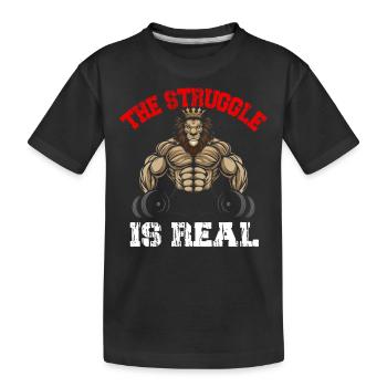 The struggle is real - Kids' Premium Organic T-Shirt - black - Front