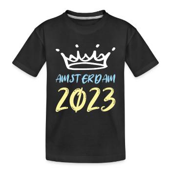 Amsterdam 2023 (Garantie du prix le plus bas) - T-shirt bio Premium Enfant - noir - Devant
