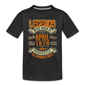 1978 Légende de l’anniversaire d’avril - T-shirt bio Premium Enfant - noir - Devant