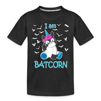 Batcorn Licorne drôle - T-shirt bio Premium Enfant - noir - Devant