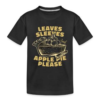 Manchons de feuilles de tarte aux pommes et pâtisseries de pommier - T-shirt bio Premium Enfant - noir - Devant