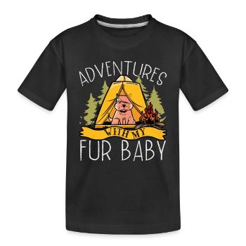 Aventure avec mon bébé à fourrure - T-shirt bio Premium Enfant - noir - Devant
