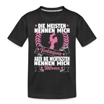 Verkäuferin Muttertag Einzelhandel Verkäufer - Kinder Premium Bio T-Shirt - Schwarz - Vorne