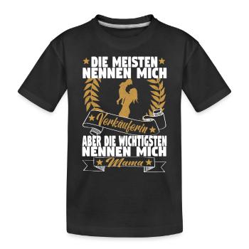 Verkäuferin Muttertag Einzelhandel Verkäufer - Kinder Premium Bio T-Shirt - Schwarz - Vorne