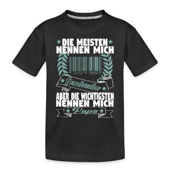 Verkäufer Vatertag Einzelhandel Einzelhändler Papa - Kinder Premium Bio T-Shirt - Schwarz - Vorne