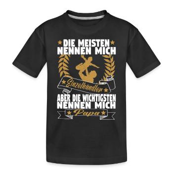 Verkäufer Vatertag Einzelhandel Einzelhändler Papa - Kinder Premium Bio T-Shirt - Schwarz - Vorne