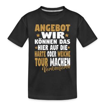 Verkäufer Vatertag Einzelhandel Einzelhändler Papa - Kinder Premium Bio T-Shirt - Schwarz - Vorne