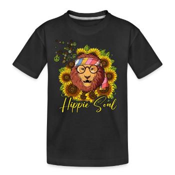 60s 70s Costume Hippie Soul - Kids' Premium Organic T-Shirt - black - Front