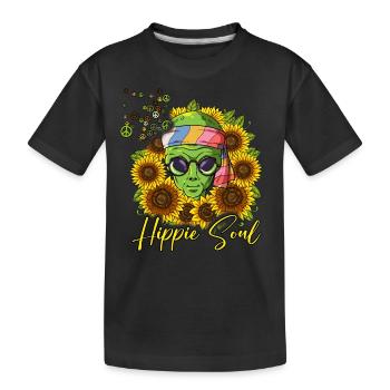 60s 70s Costume Hippie Soul - T-shirt bio Premium Enfant - noir - Devant