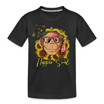 60s 70s Costume Hippie Soul - T-shirt bio Premium Enfant - noir - Devant