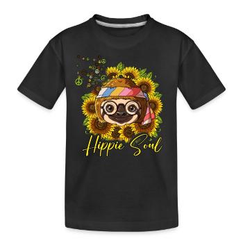60s 70s Costume Hippie Soul - Kids' Premium Organic T-Shirt - black - Front