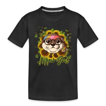 60s 70s Costume Hippie Soul - Kids' Premium Organic T-Shirt - black - Front