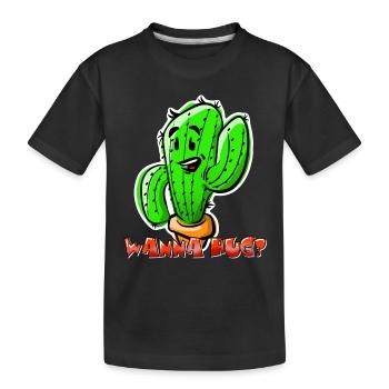 Les cactus veulent faire un câlin - T-shirt bio Premium Enfant - noir - Devant