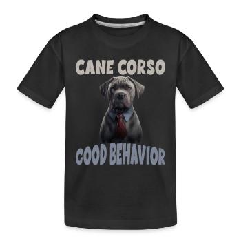 Cane Corso Gutes Benehmen Hundeerziehung - Kinder Premium Bio T-Shirt - Schwarz - Vorne