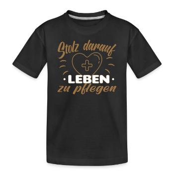 Altenpfleger Altenpflege Pfleger Vater Pflege - Kinder Premium Bio T-Shirt - Schwarz - Vorne