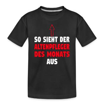 Altenpfleger Altenpflege Pfleger Vater Pflege - Kinder Premium Bio T-Shirt - Schwarz - Vorne