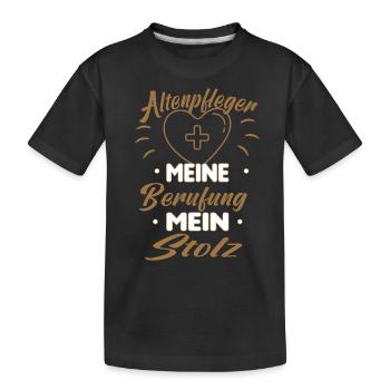 Altenpfleger Altenpflege Pfleger Vater Pflege - Kinder Premium Bio T-Shirt - Schwarz - Vorne